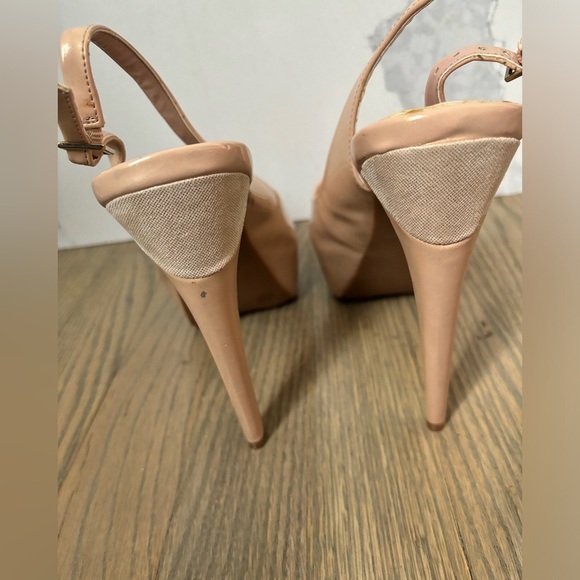 Jessica Simpson Solano Nude Tan Rose Gold Champagne Slingback Heels Pumps size 8 - Picture 10 of 12